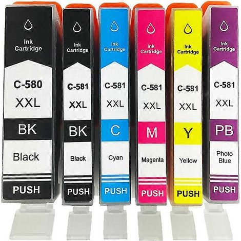 Cartouche d'encre 580XXL 581XXL PGI580 pour imprimantes Canon Pixma TR7550 TS6250 TS8350 TS6350 TR 7550 TS 6250 8350 (1/5)