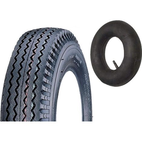 Camera d'Aria + Pneumatico COPERTONE 4.00-10 Rinforzato 6PR Gomma 69N per Ruota Carrello RIMORCHIO APPENDICE Union