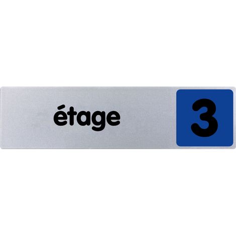 Plaque de porte 3eme étage - couleur 170x45mm - 4033006