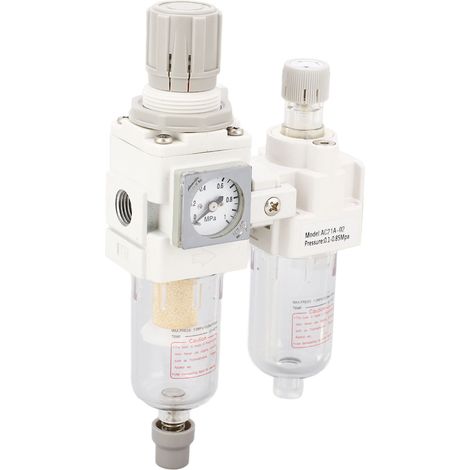 Filtre à air, régulateur, lubrificateur, entrée/sortie G1/4 po, outil pneumatique, régulateur de pression d'air, séparateur eau/huile (1/5)