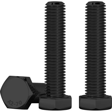 10 Pièces Boulons Hexagonaux M8 X 35mm Noir Acier Inoxydable A2 V2A Boulon à Tête Hexagonale DIN 933 Vis Inox Pour Automobile Et Machinerie (1/5)