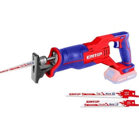 EMTOP Sierra de Sable Sin Cable 20V 2800 rpm Lâmina 150 mm - ERSB