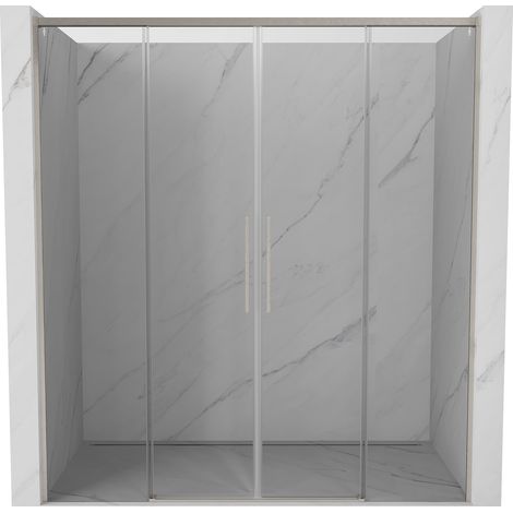 Mexen Rox puertas de ducha correderas 200 cm, transparente, n铆quel cepillado - 8C2-200-002-97-00