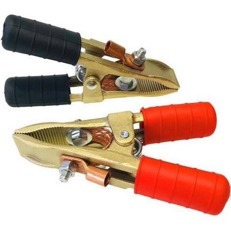 Starthilfeklemmen aus Messing (+ und -) 400 Ampere – 2er-Pack, inklusive Ladegerät und Starthilfekabeln (1/5)