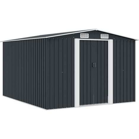 Gerätehaus 257x298x178 cm Metall Anthrazit