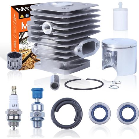 Ensemble de piston de cylindre 48 mm pour Husqvarna 262 261 262XP 262XPH 268 455 Accessoires 503907971 503541171 503541172 avec bougies L7T/BPMR7A joint d'huile anneau soupape de décompression rouleme (1/5)