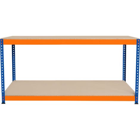2-stufige Werkbank Werkstatttisch Arbeitstisch Garage 300kg 120 x 45 x 90cm