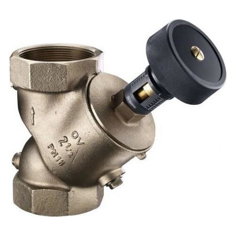 OVENTROP Vanne d'équilibrage HydroControl VTR avec filetage intérieur PN 25 DN 65, Rp 2 1/2, avec bouchon fileté, bronze rouge, 1060120