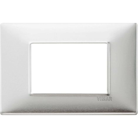Vimar plana platte 3 module metall farbe gebÜrstetem aluminium 14653.81