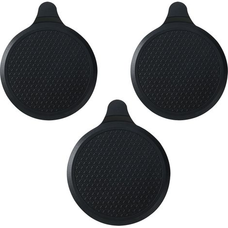 3er Set Abflussstöpsel Silikon Ø 18,5cm, Stöpsel für Badewanne, Küchenspüle, Badezimmerspüle, Schwarz