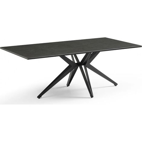 Table basse 120x60 cm céramique gris foncé pied étoile - UTAH 06 (1/5)
