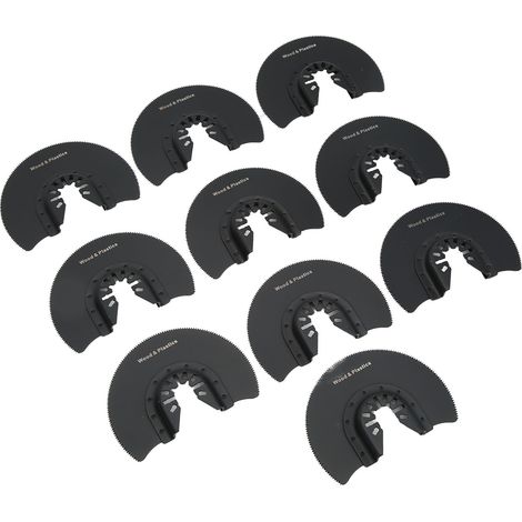 Lot de 10 lames de scie semi-circulaires de 88 mm en acier à haute teneur en carbone, revêtues et résistantes à l'usure, pour outils multifonctions et scies oscillantes.