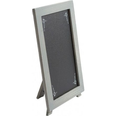 Chevalet de table gris avec ardoise de dimensions 25 cm x 15 cm (1/2)