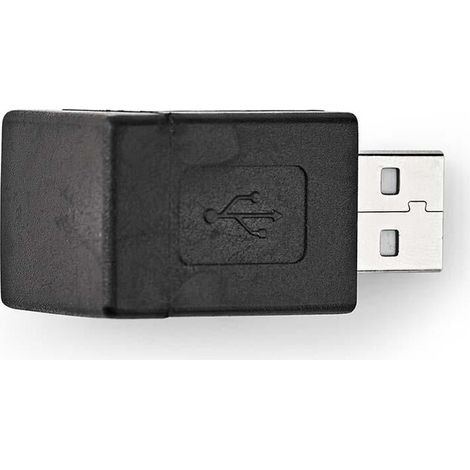 Nedis usb a adapter usb 20 usb a stecker usb a buchse 480 mbps rund vernickelt pvc schwarz box
