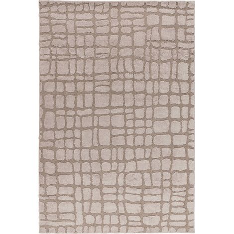 Tapis beige doux à motif pierres effet cocooning - 170 x 120 cm (1/5)