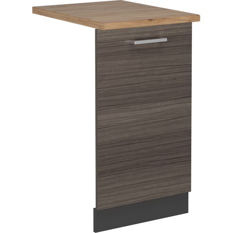 Tapa del lavavajillas R-Line, Gris noble, 45 cm , ET Roble, Vicco