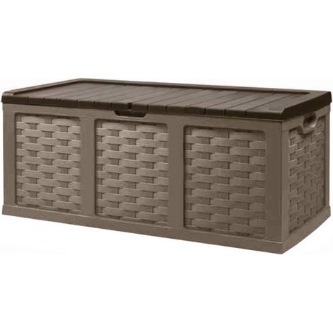 Cassapanca in Rattan Style XXL 157,5x75x63,5 h cm in Plastica Marrone (1/3)