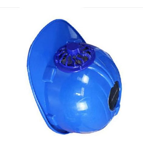 Chapeau de chantier d'été respirant à énergie solaire avec ventilateur intégré, chapeau d'extérieur, bleu. (1/4)