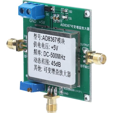 Amplificateur à gain variable AD8367 5V DC 500MHz 45dB module PCB carte industrielle accessoire électronique (1/5)