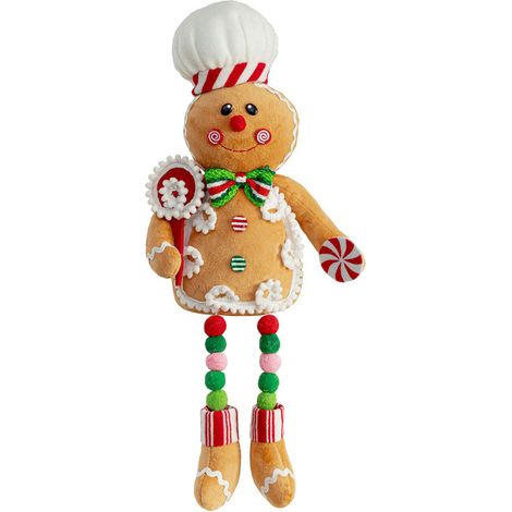 Décoration de Noël Bonhomme en Pain d'Épice Ornements Suspendus Figurine Biscuit Chapeau de Chef pour Arbre de Noël et Maison (1/5)