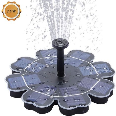 Pompe à Eau Solaire, 2.5W Pompe de Bassin Solaire Fontaine à Oiseaux Pompe à Eau Flottante Extérieure Cascade de Circulation Solaire pour Piscine Jardin Aquarium - RWJardin / bassins d'ornement / font (1/4)