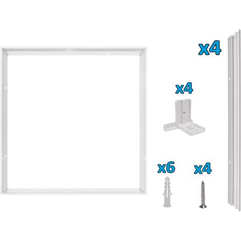 Kit De Cadre Pour Panneau Led 600X600 Mm, Installation Au Plafond Ou Au Mur, Structure Rigide En Aluminium Peint Blanc De Haute Qualité (1/2)