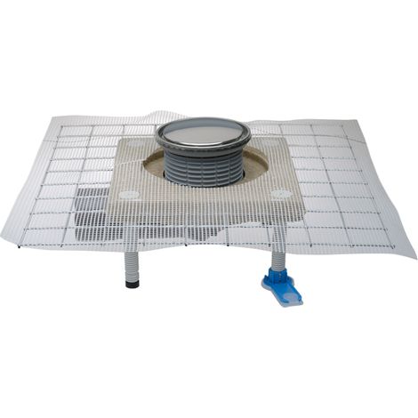 Scarico pavimento DN50/75 con sifone, collare in cemento polimerico CERADRAIN, griglia rotonda d 133mm/112mm