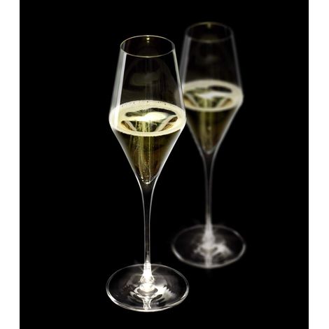 Lot de 2 flûtes à champagne - 290 ml - Avec pied lumineux - Incassables - Passent au lave-vaisselle - Verres en cristal élégants comme soufflés à la bouche (1/5)