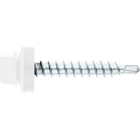 Vis de façade Twistec® Colorhead 4,8 x 20 RAL 9010 UE: 100 pcs avec clé à douille 451M8P