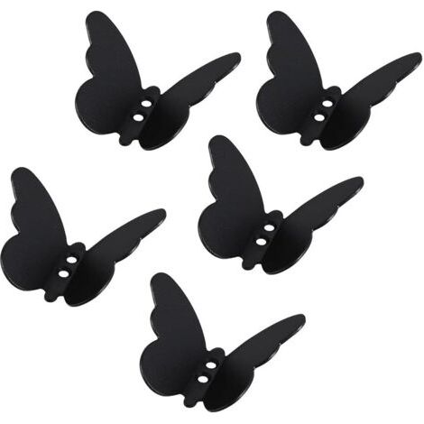 Ensemble de 5 crochets muraux en acier inoxydable, crochets papillon pour porte-manteau de salle de bain, cuisine et toilettes. (1/4)