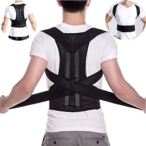 Correcteur de posture pour dos droit, pour femmes et hommes, soutien lombaire, réglable, correction de la position du dos (XXL) (1/5)