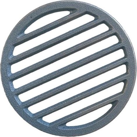 Grille de barbecue ronde - Lattes de grille épaisses - Support pour fond de four - Grille en fonte - 18 cm - Noire - Fonte noire
