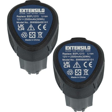 EXTENSILO 2x Akku Ersatz für Hendi 936795 für Küchengerät (2500 mAh, Li-Ion, 12 V)