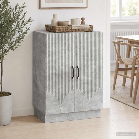 Aparador Gris Hormigón 66 x 34,5 x 87 cm Madera de Ingeniería (1/4)