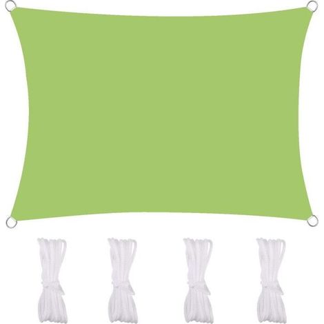 Vissdlors Voile d\'ombrage, bâche rectangulaire d\'extérieur, tissu oxford résistant aux UV et à l\'eau, avec corde,23m,Vert-Ywey (1/4)