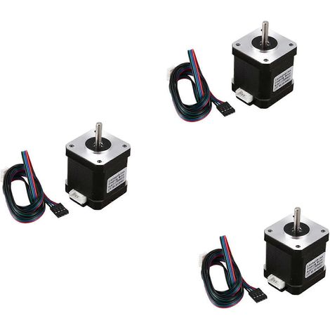 3 motores paso a paso Nema 17 de 48 mm, motor Nema17 de 42 bytes, 2 A, 4 cables (17HS8401), cable de 1 m para impresora 3D, CNC, motor XYZ.