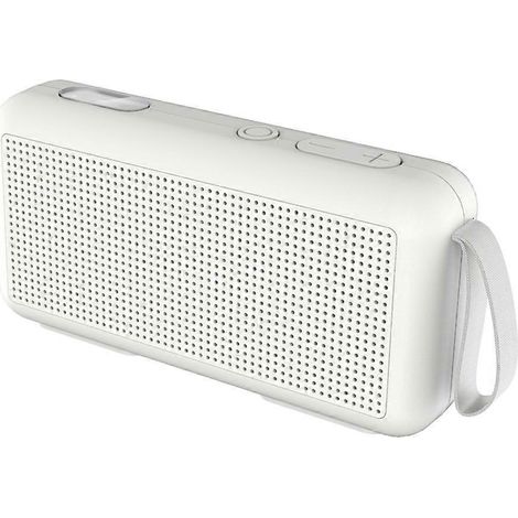 Enceinte portable Bluetooth 5.0 stéréo, boîte à musique sans fil, boîte de lecture en plastique blanc (1/4)