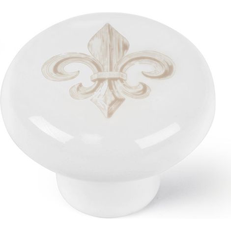 Pomo de porcelana con ilustración retro, dimensiones: 40x40x31mm, Ø: 40mm -