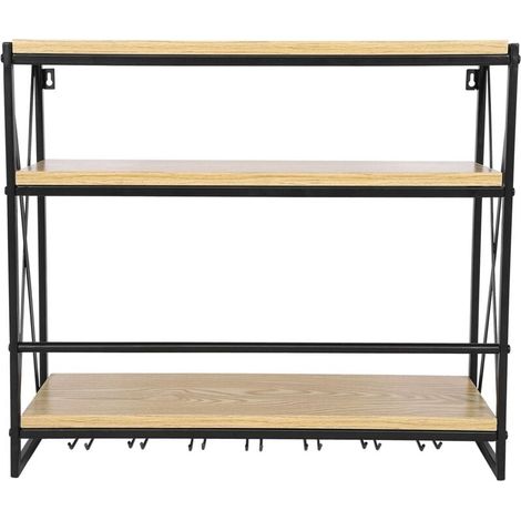 Portabottiglie da parete in metallo Ulisem Premium - Portabottiglie da parete a 3 livelli, portabottiglie in vetro - Portabottiglie in metallo eleganti e robusti (1/4)