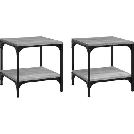 Maison Exclusive - Beistelltische 2 Stk. Grau Sonoma 40x40x40 cm