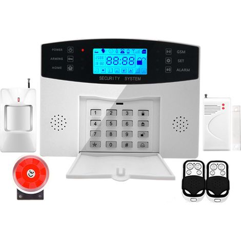 Alarme maison sans fil GSM détecteur d’intrusion infrarouge avec 2 télécommandes, capteur de porte anti-effraction