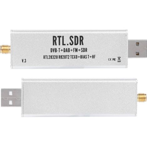 Récepteur RTL-SDR à bande complète, système de communication radio 0,1 MHz - 1,7 GHz pour XP / Win10 / Android (1/5)