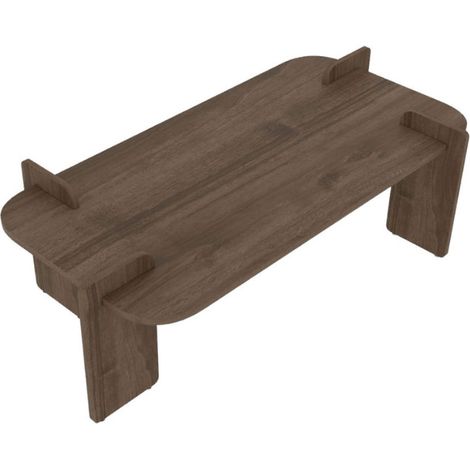 Table basse en bois 120x60cm - Bois foncé - Soleni (1/5)