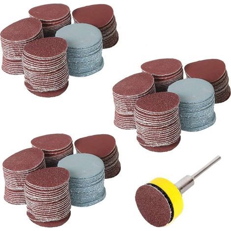 Lot de 30 disques abrasifs 1" 25 mm - Grain 100-3000 - Avec plateau de support de tige 1/8" pour outils rotatifs (1/5)