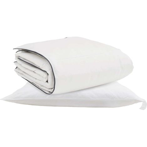 Duvet d'hiver avec oreiller 2 pcs Blanc Plume de canard (1/5)