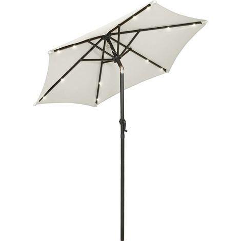 Maison Exclusive - Sonnenschirm mit LED-Beleuchtung Sandweiß 200x (1/5)