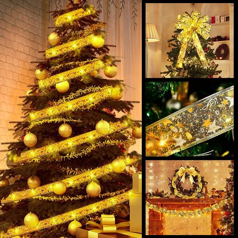 Ruban Lumineux De Noël - 2 Pièces - 3 Pièces Disponibles (1 m / 2 m / 5 m) - Alimenté Par Piles AA - Étanche IP43 - Pour Arbre De Noël, Mariage, Fête Du Nouvel An (1/5)