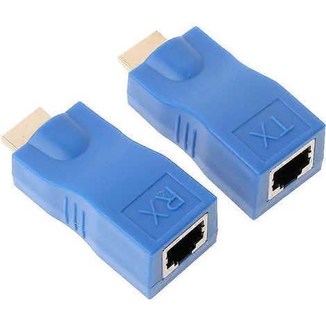 Adaptateur d'extension HDMI TX/RX de 30 m compatible pour la vidéo HD 1080p sur câble Ethernet RJ45 CAT6 (1/4)