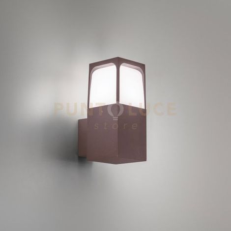 GES2020- APPLIQUE MARRONE IN ALLUMINIO IP44 1 LUCE ATTACCO E27