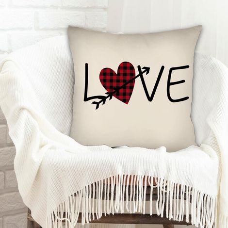Housse de coussin sans coussin 45x45 déhoussable pour la Saint-Valentin, la Fête des Mères et des Pères (1/5)